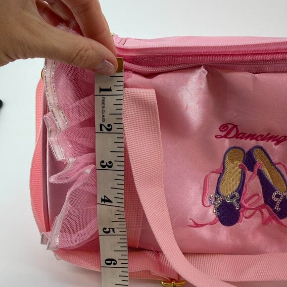 Pink Ballet Dance Duffel Bag for Girls Tutu Ruffle Gym Toddler Dance Bag - Picture 6 of 6